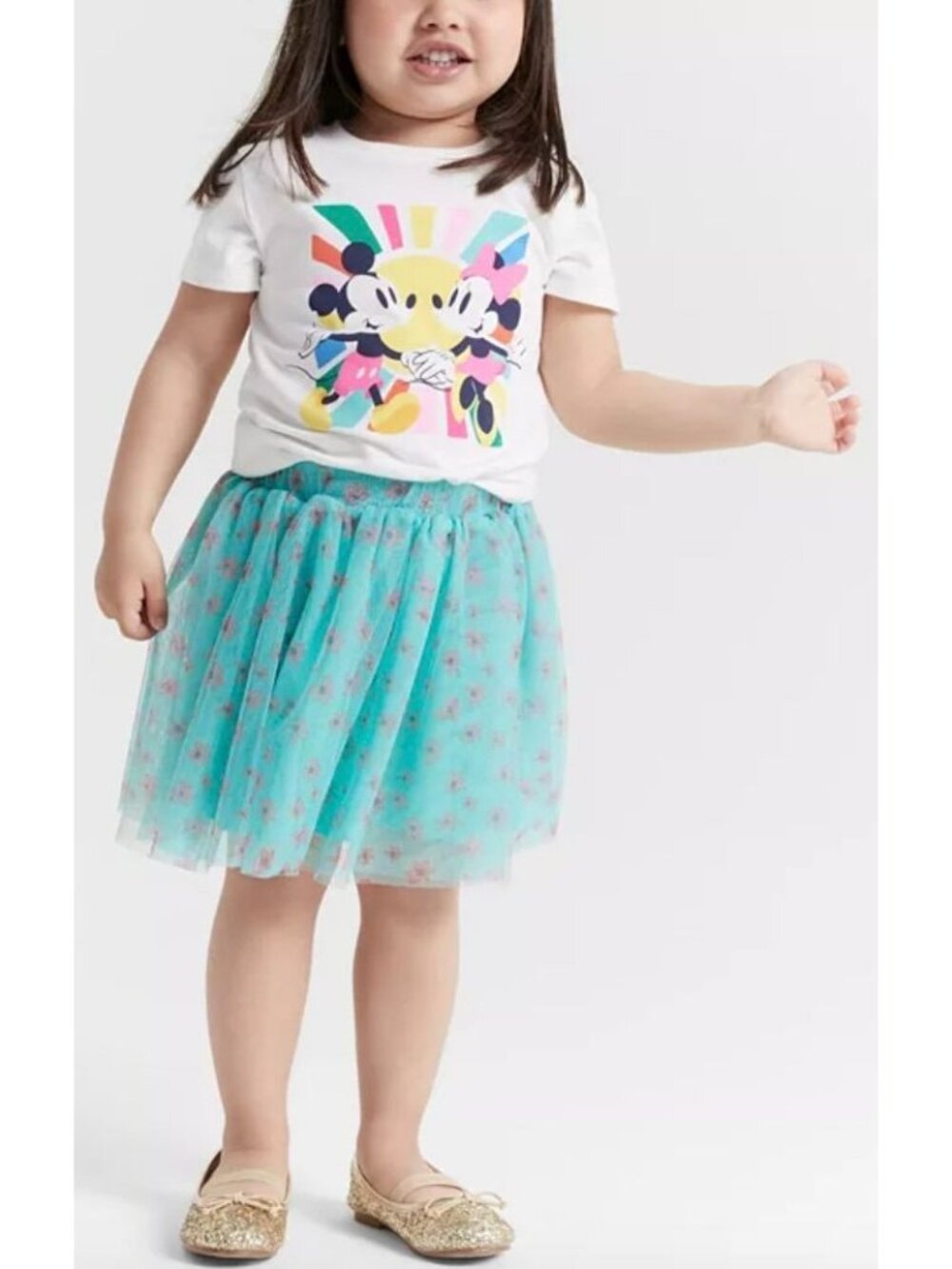 Epic Threads Toddler Girls Tulle Skirt - Floral Teal  Size 3T NWT